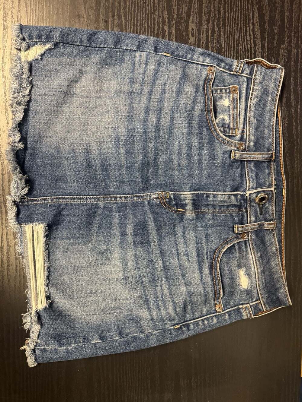 American Eagle Outfitters Super Stretch X Distressed Denim Mini Skirt